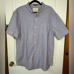 St John Bay Stripped Short Sleeve Button Up Men’s size XL